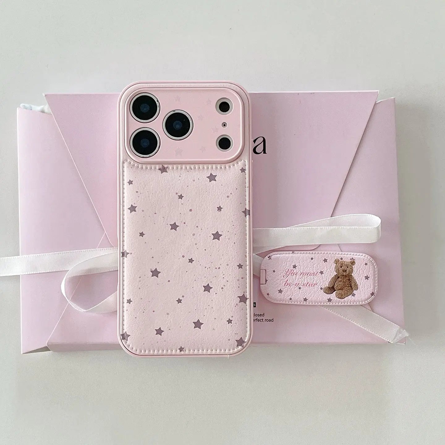 Star Print Leather iPhone Case with Animal Pattern Stand SEACASE