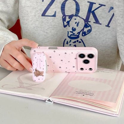 Star Print Leather iPhone Case with Animal Pattern Stand SEACASE