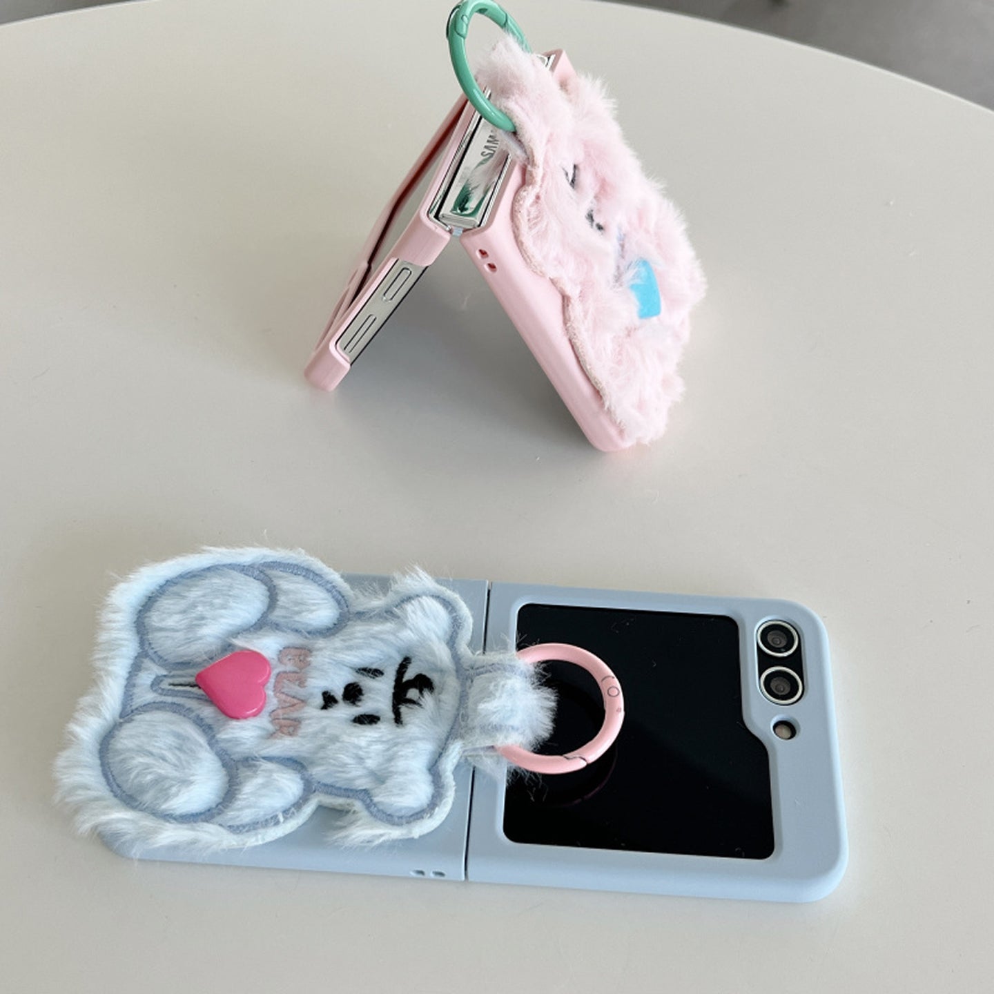 Adorable Plush Bear Phone Case for Samsung Flip 3/4/5/W23/W24