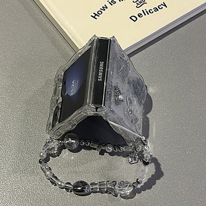 Glamorous Flip Phone Case - Sparkling Star & Heart Design