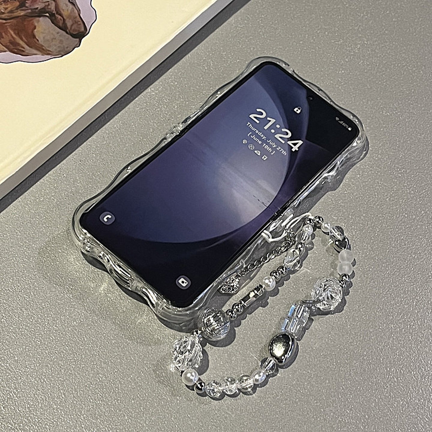 Glamorous Flip Phone Case - Sparkling Star & Heart Design