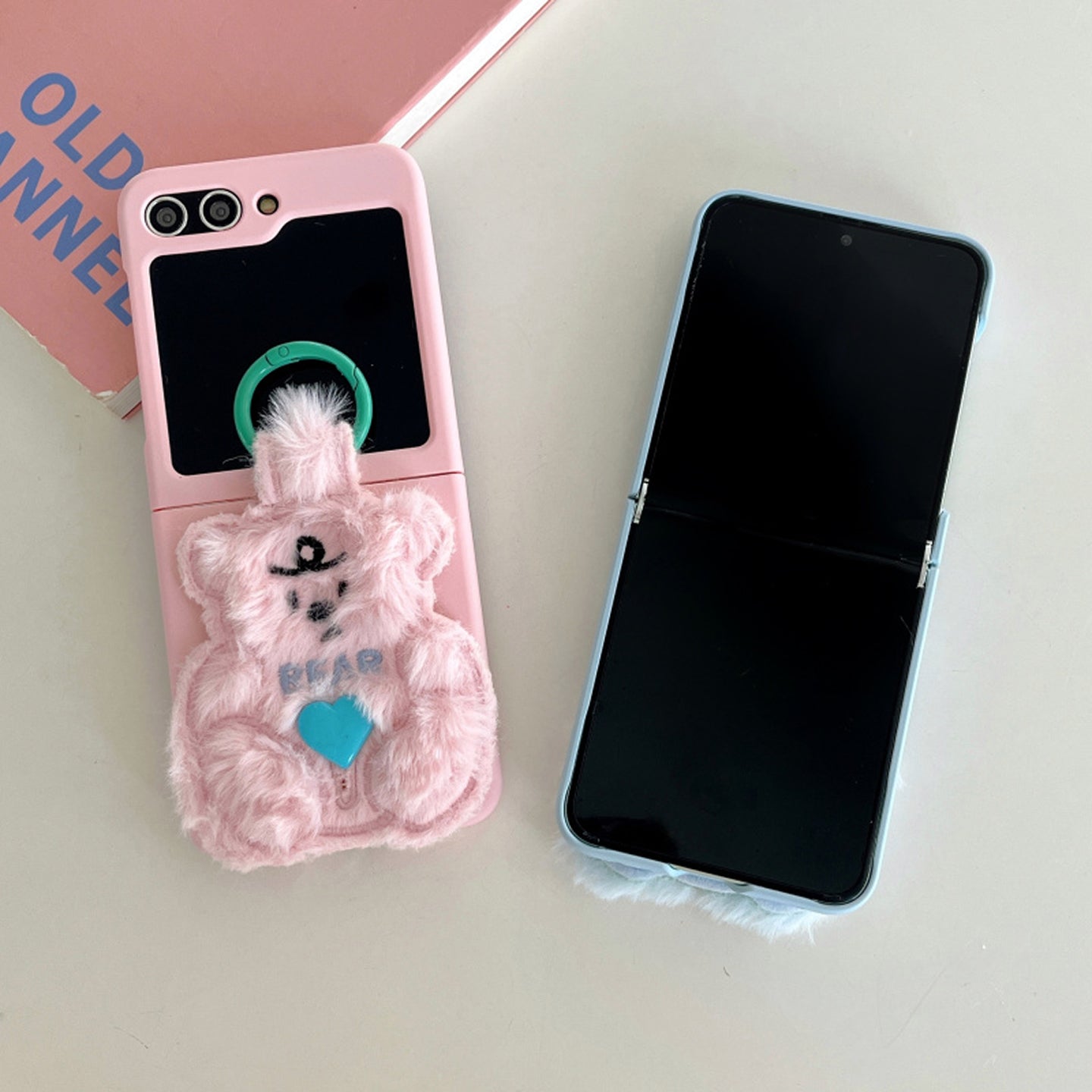 Adorable Plush Bear Phone Case for Samsung Flip 3/4/5/W23/W24