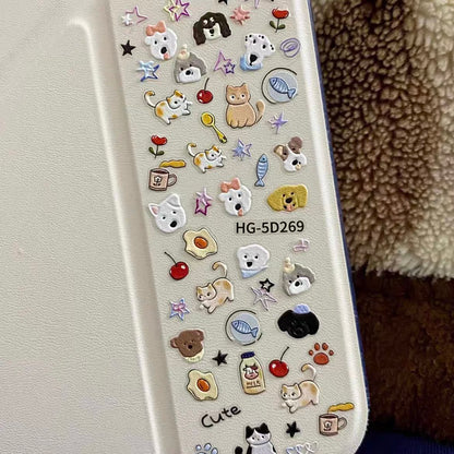 귀여운 고양이 & 강아지 스티커, 아이패드, 폰 케이스, 노트북 & 다이어리 꾸미기용 인스 스타일 데칼