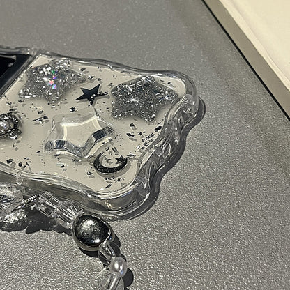 Glamorous Flip Phone Case - Sparkling Star & Heart Design