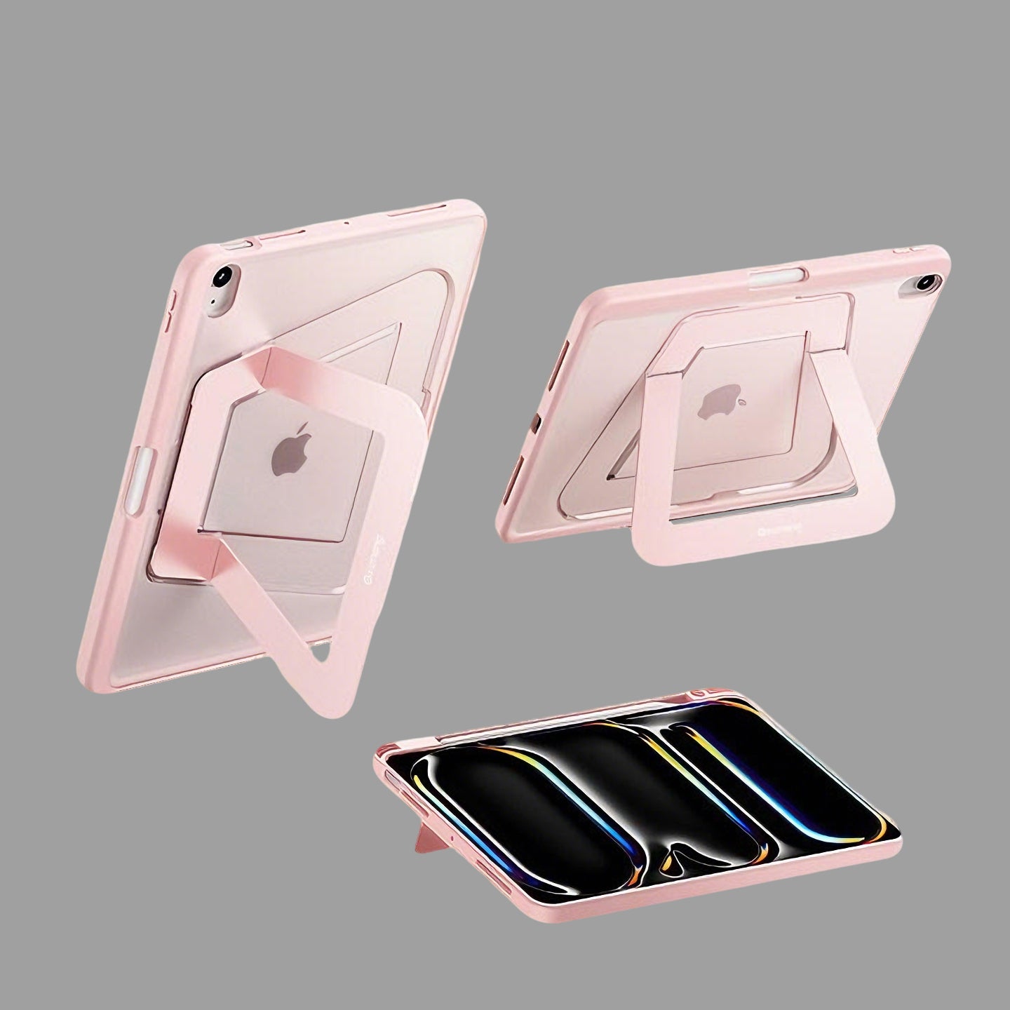 Ultra Light Anti-Bending iPad Case with Hidden Aluminum Kickstand & Pencil Holder, Shockproof Protective Cover