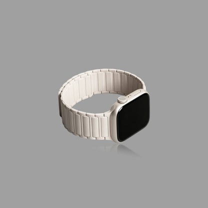 Magnetic Silicone Link Watch Band for Apple Watch, Strong Auto-Attach Sport Strap for iWatch