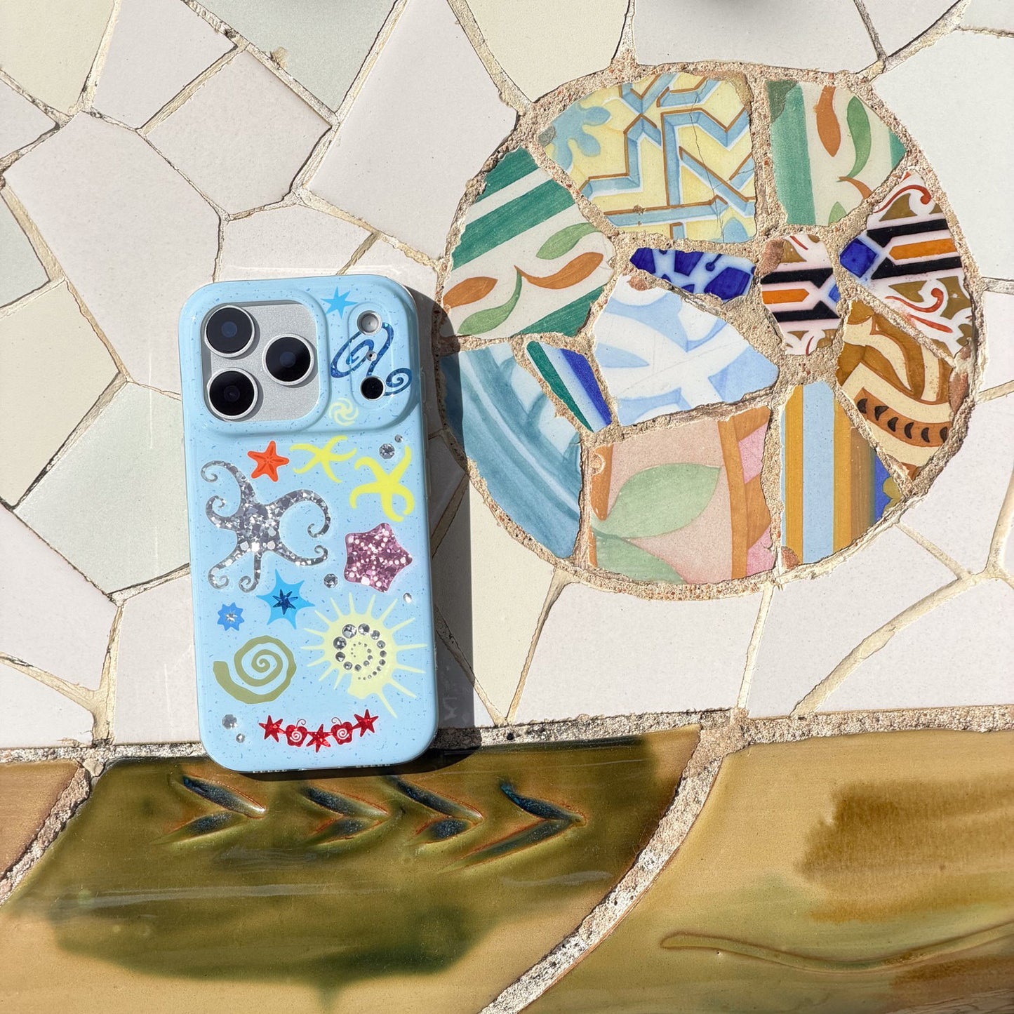 Ocean & Beach Themed iPhone Case with Beaded Strap & Charm