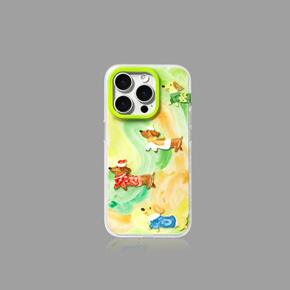 Watercolor Dachshund MagSafe iPhone Case with Matching Stand