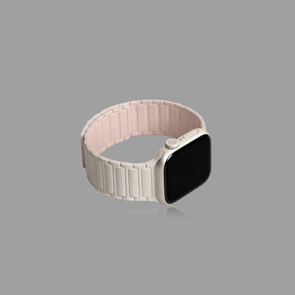 Magnetic Silicone Link Watch Band for Apple Watch, Strong Auto-Attach Sport Strap for iWatch