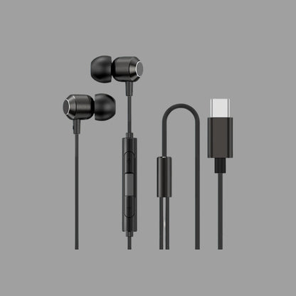 Type-C Wired In-Ear Earphones, Retro Metal Wired Headphones with Inline Mic & Volume Control