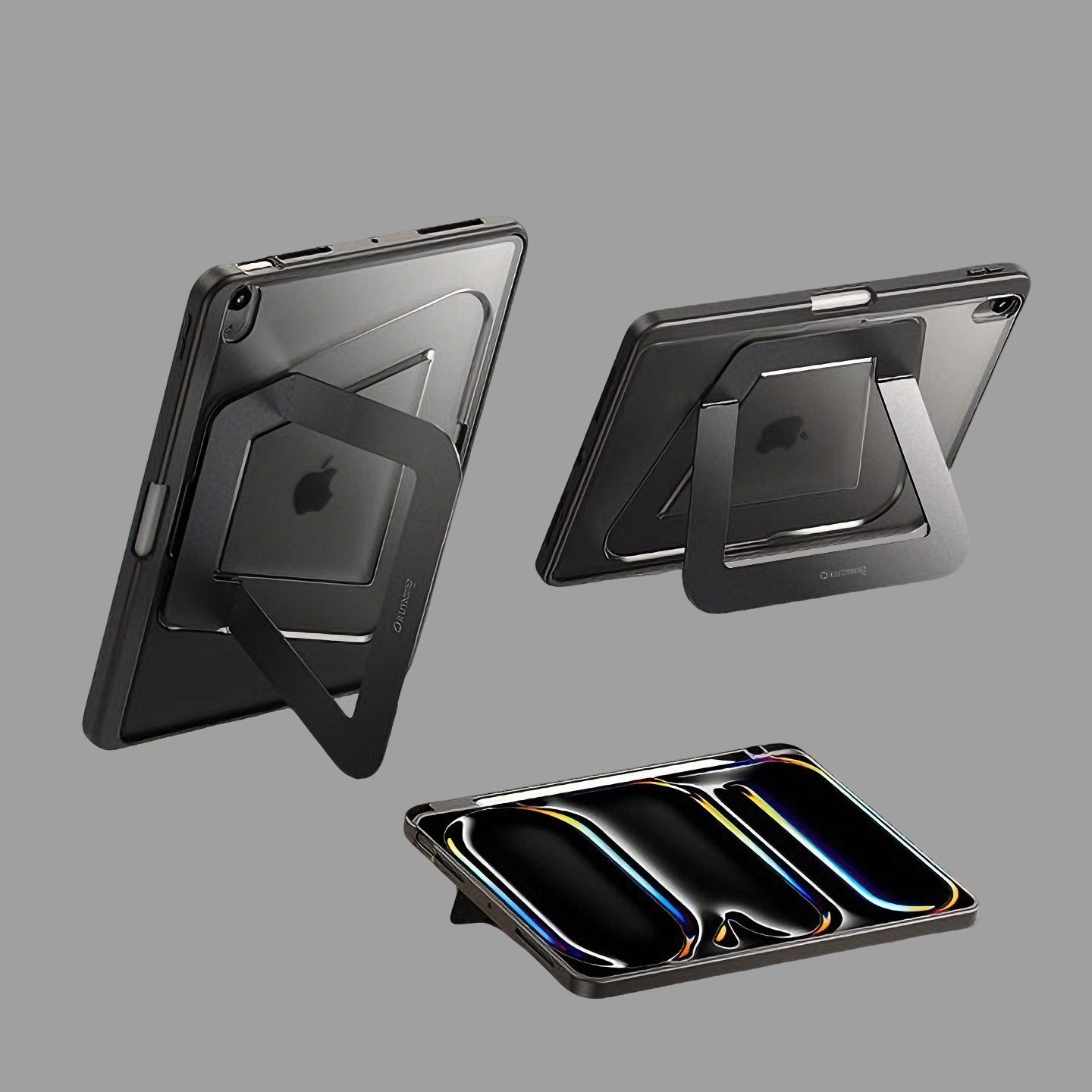 Ultra Light Anti-Bending iPad Case with Hidden Aluminum Kickstand & Pencil Holder, Shockproof Protective Cover