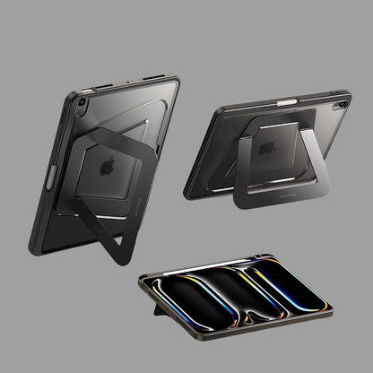 Ultra Light Anti-Bending iPad Case with Hidden Aluminum Kickstand & Pencil Holder, Shockproof Protective Cover