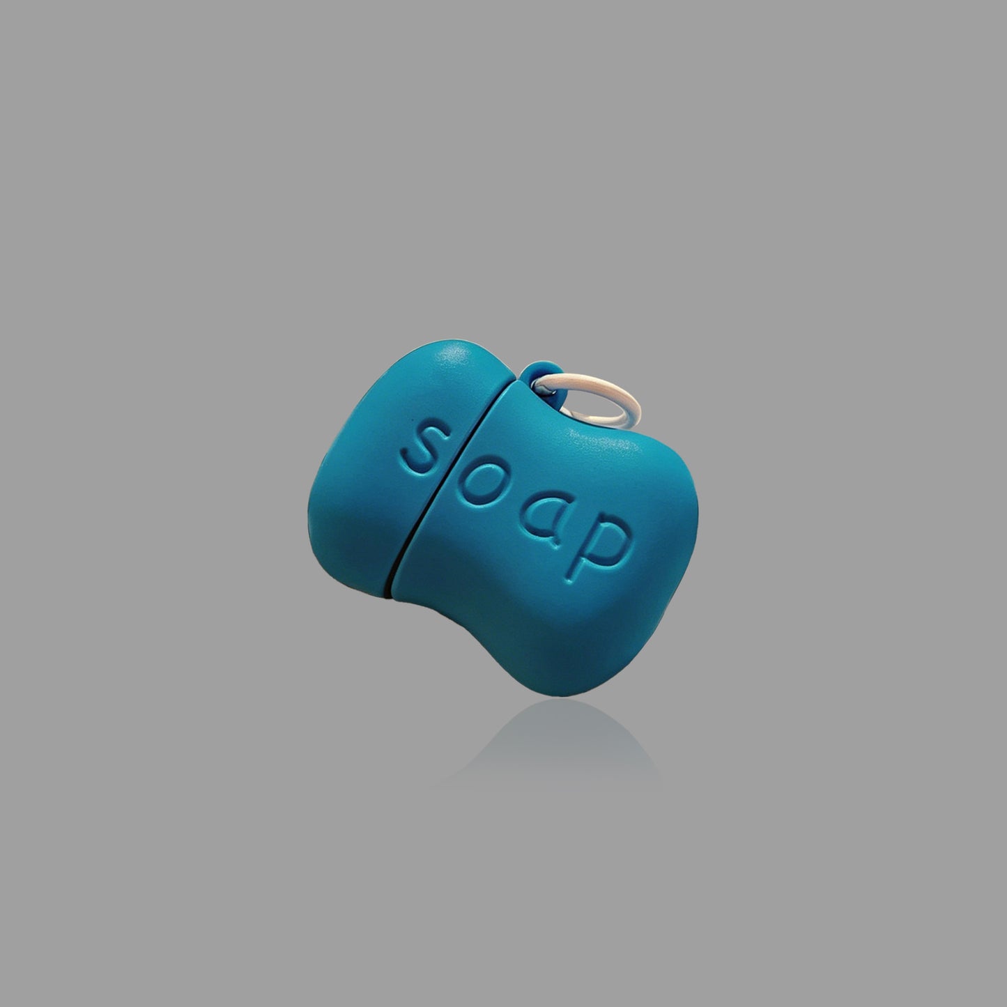 Blue Soap Silicone AirPods Case with Wrist Strap