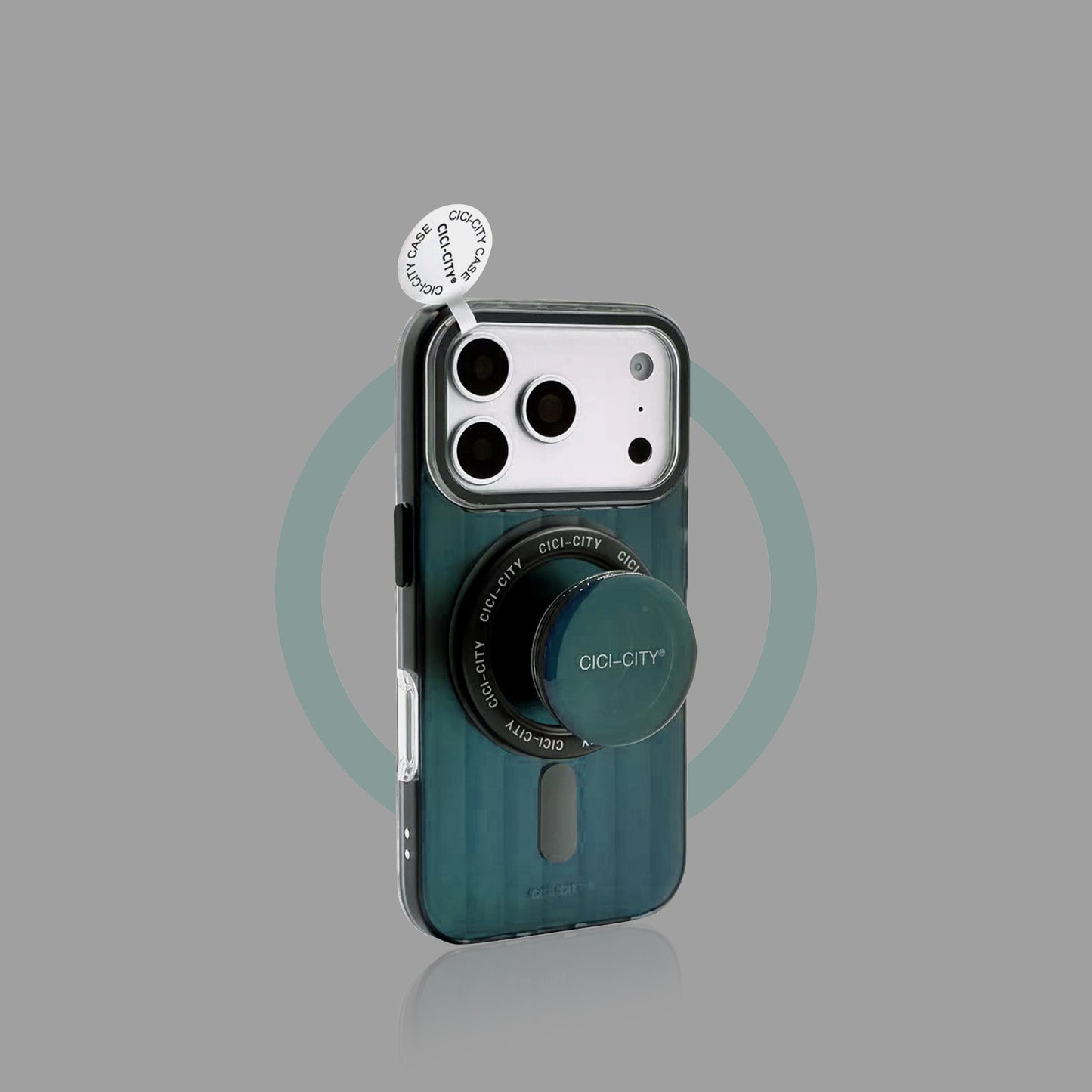 Holographic Striped MagSafe iPhone Case with Matching Stand