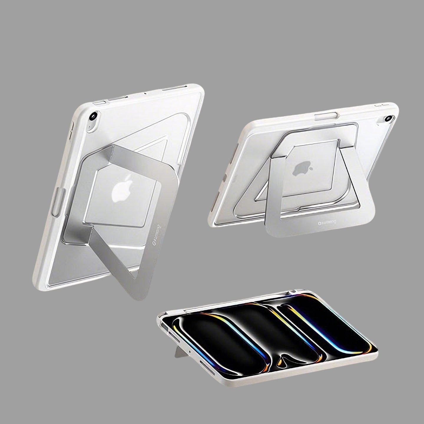 Ultra Light Anti-Bending iPad Case with Hidden Aluminum Kickstand & Pencil Holder, Shockproof Protective Cover