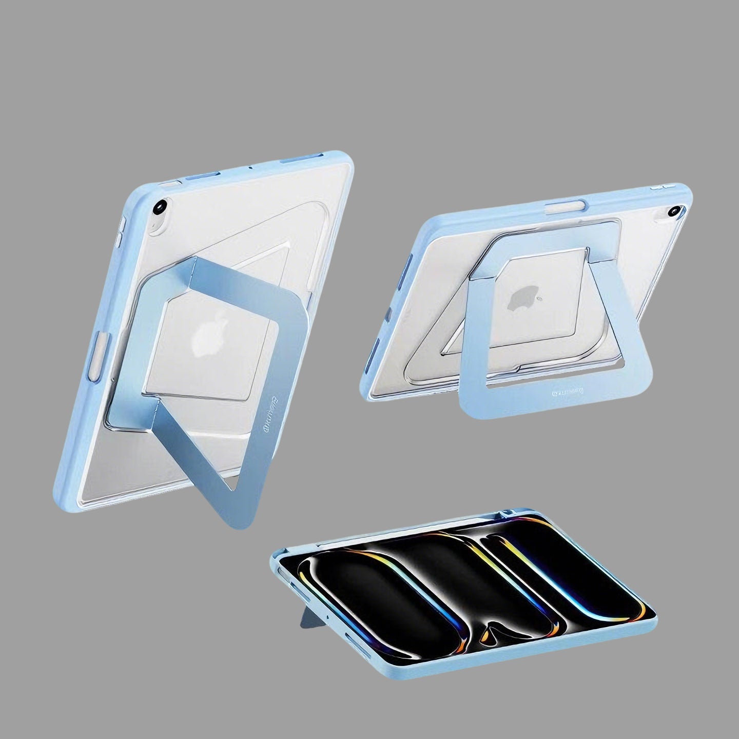 Ultra Light Anti-Bending iPad Case with Hidden Aluminum Kickstand & Pencil Holder, Shockproof Protective Cover