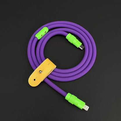 Dopamine Color USB-C to Lightning Fast Charging Cable, Thick Soft Silicone iPhone Charger Cord