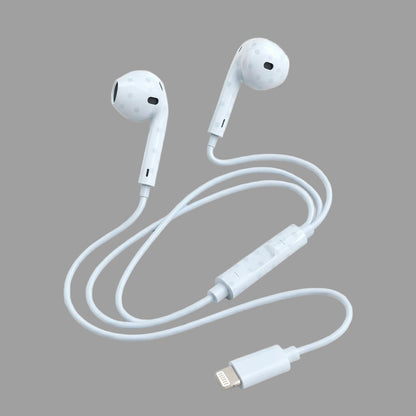 Retro Cute Polka Dot Half In-Ear Wired Headphones for iPhone & Android, Lightning / Type-C Plug Wired Earphones