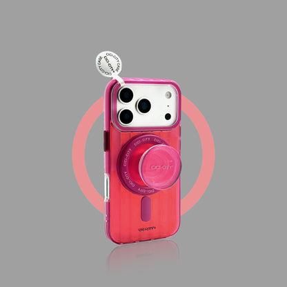 Holographic Striped MagSafe iPhone Case with Matching Stand