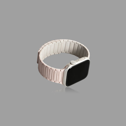 Magnetic Silicone Link Watch Band for Apple Watch, Strong Auto-Attach Sport Strap for iWatch