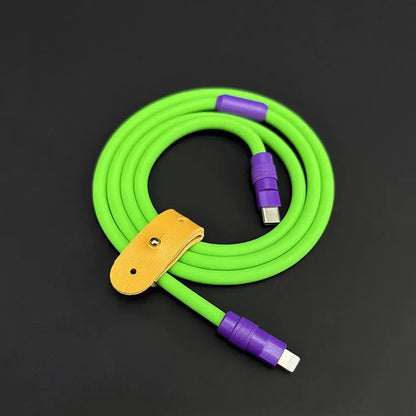 Dopamine Color USB-C to Lightning Fast Charging Cable, Thick Soft Silicone iPhone Charger Cord
