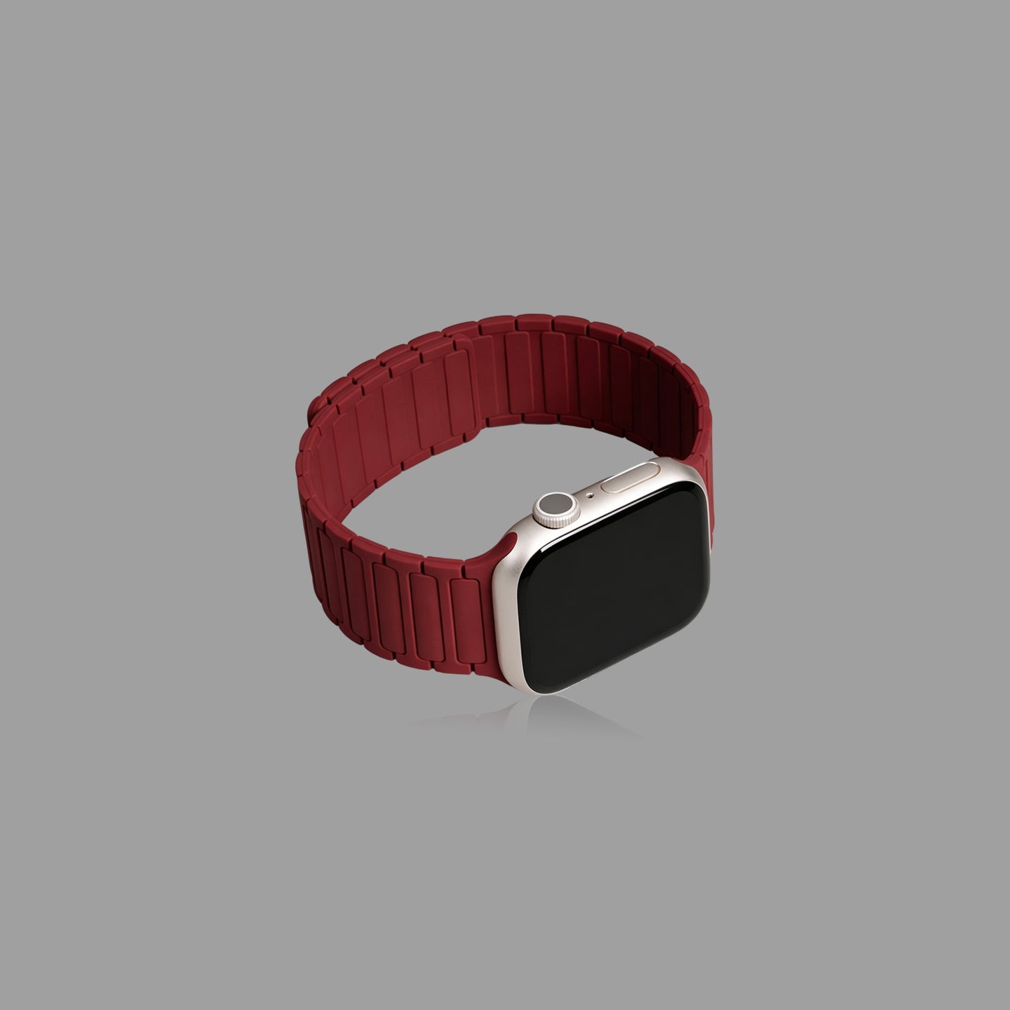 Magnetic Silicone Link Watch Band for Apple Watch, Strong Auto-Attach Sport Strap for iWatch