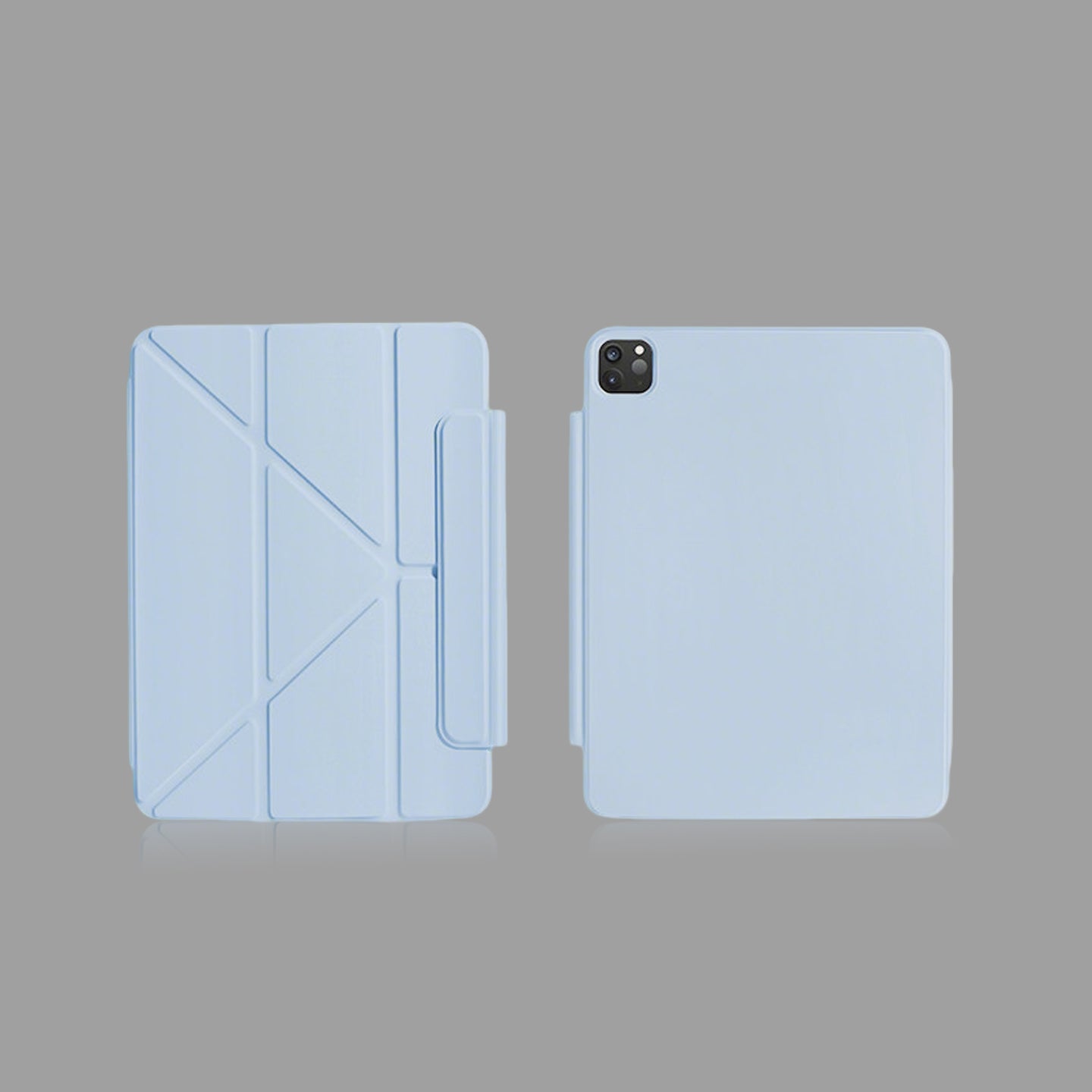 Detachable Magnetic Y-Fold iPad Case with Apple Pencil Holder, Multi-Angle Stand Shockproof Protective Cover for iPad