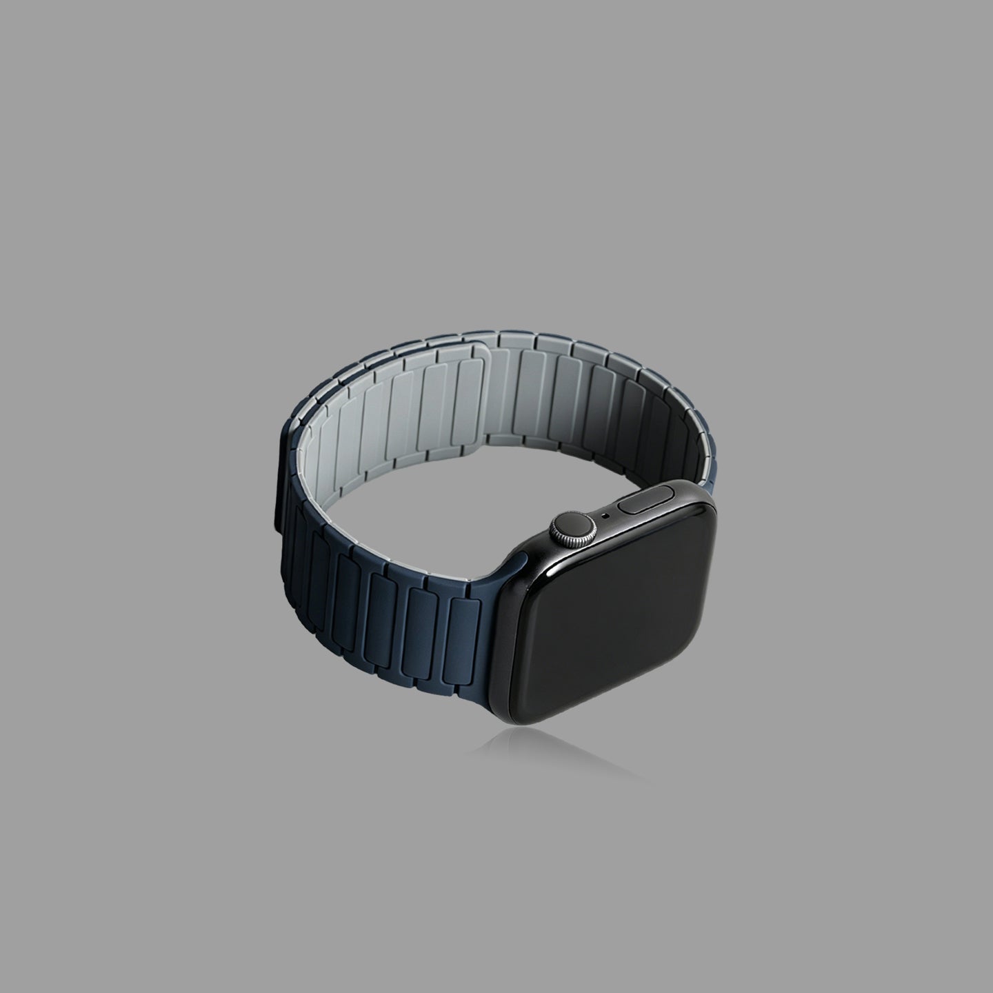Magnetic Silicone Link Watch Band for Apple Watch, Strong Auto-Attach Sport Strap for iWatch