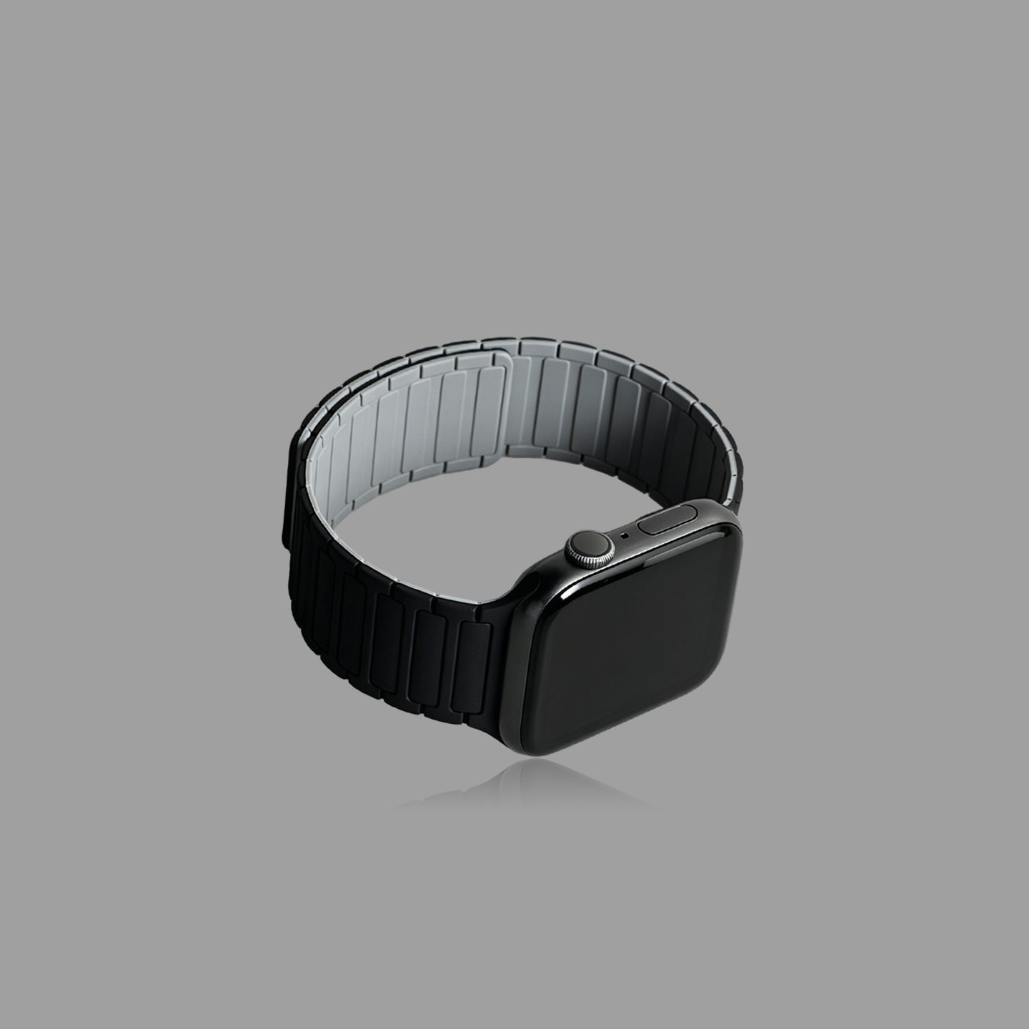 Magnetic Silicone Link Watch Band for Apple Watch, Strong Auto-Attach Sport Strap for iWatch