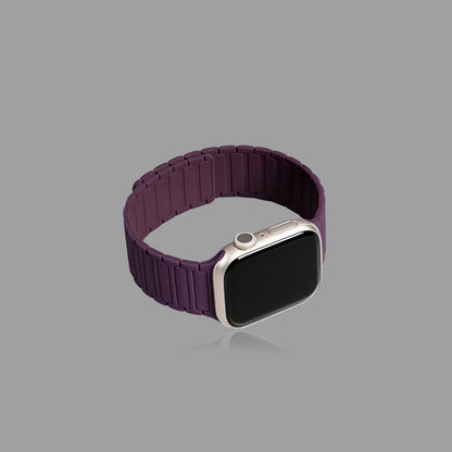 Magnetic Silicone Link Watch Band for Apple Watch, Strong Auto-Attach Sport Strap for iWatch