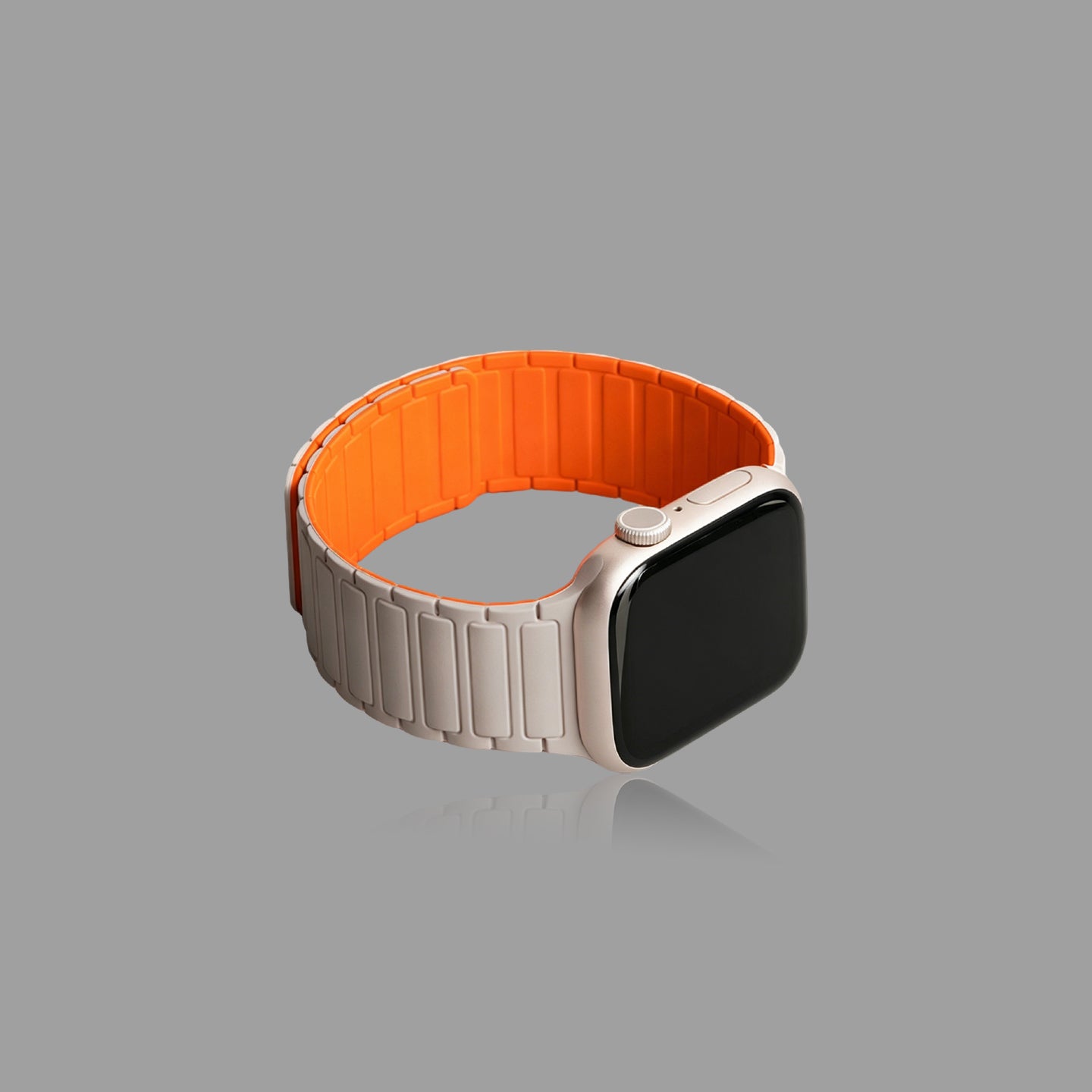 Magnetic Silicone Link Watch Band for Apple Watch, Strong Auto-Attach Sport Strap for iWatch