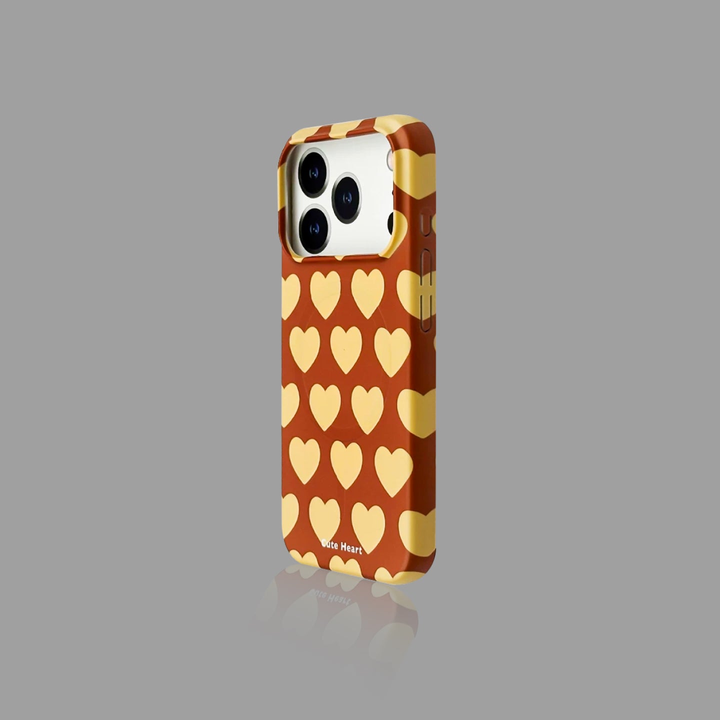 Heart & Polka Dot iPhone Case with Magnetic Heart Stand