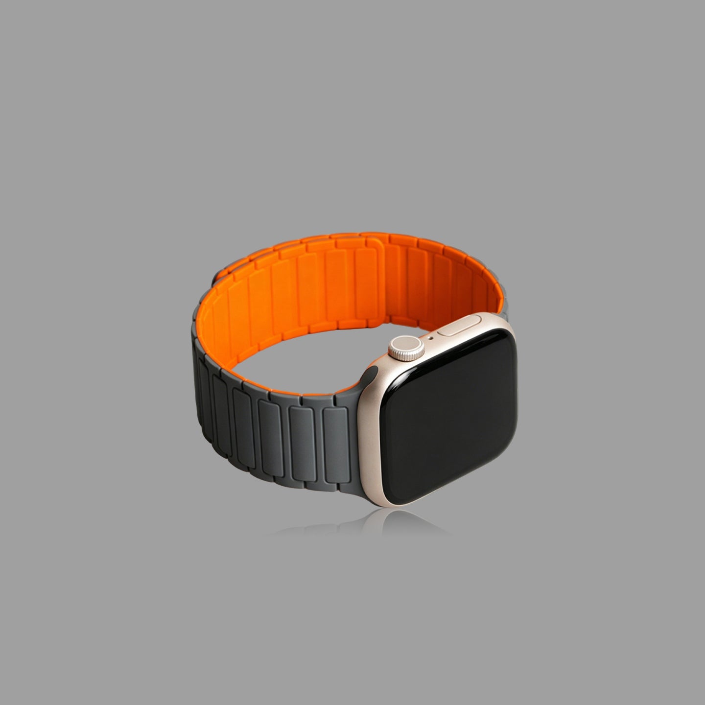 Magnetic Silicone Link Watch Band for Apple Watch, Strong Auto-Attach Sport Strap for iWatch