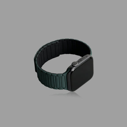 Magnetic Silicone Link Watch Band for Apple Watch, Strong Auto-Attach Sport Strap for iWatch