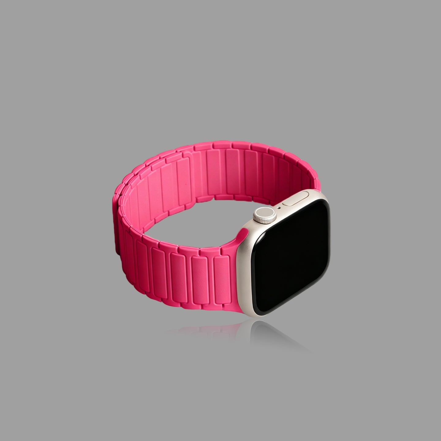 Magnetic Silicone Link Watch Band for Apple Watch, Strong Auto-Attach Sport Strap for iWatch