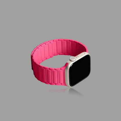 Magnetic Silicone Link Watch Band for Apple Watch, Strong Auto-Attach Sport Strap for iWatch