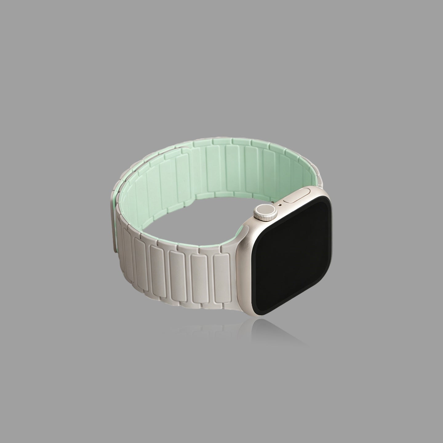 Magnetic Silicone Link Watch Band for Apple Watch, Strong Auto-Attach Sport Strap for iWatch