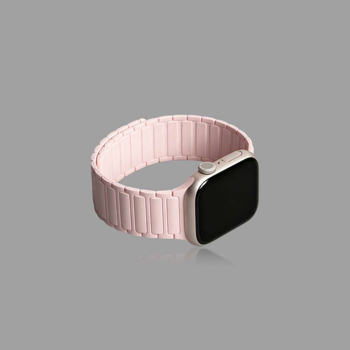 Magnetic Silicone Link Watch Band for Apple Watch, Strong Auto-Attach Sport Strap for iWatch