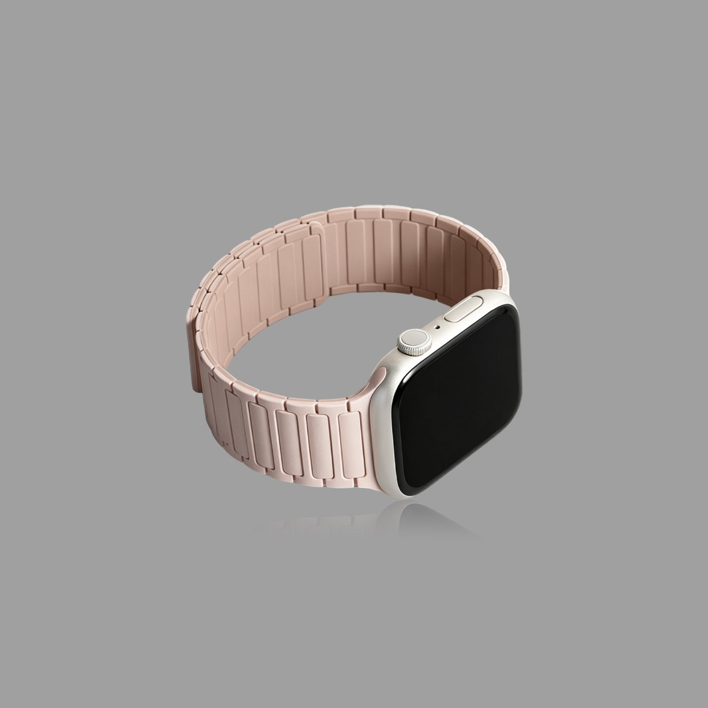Magnetic Silicone Link Watch Band for Apple Watch, Strong Auto-Attach Sport Strap for iWatch