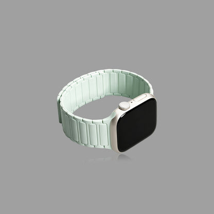 Magnetic Silicone Link Watch Band for Apple Watch, Strong Auto-Attach Sport Strap for iWatch