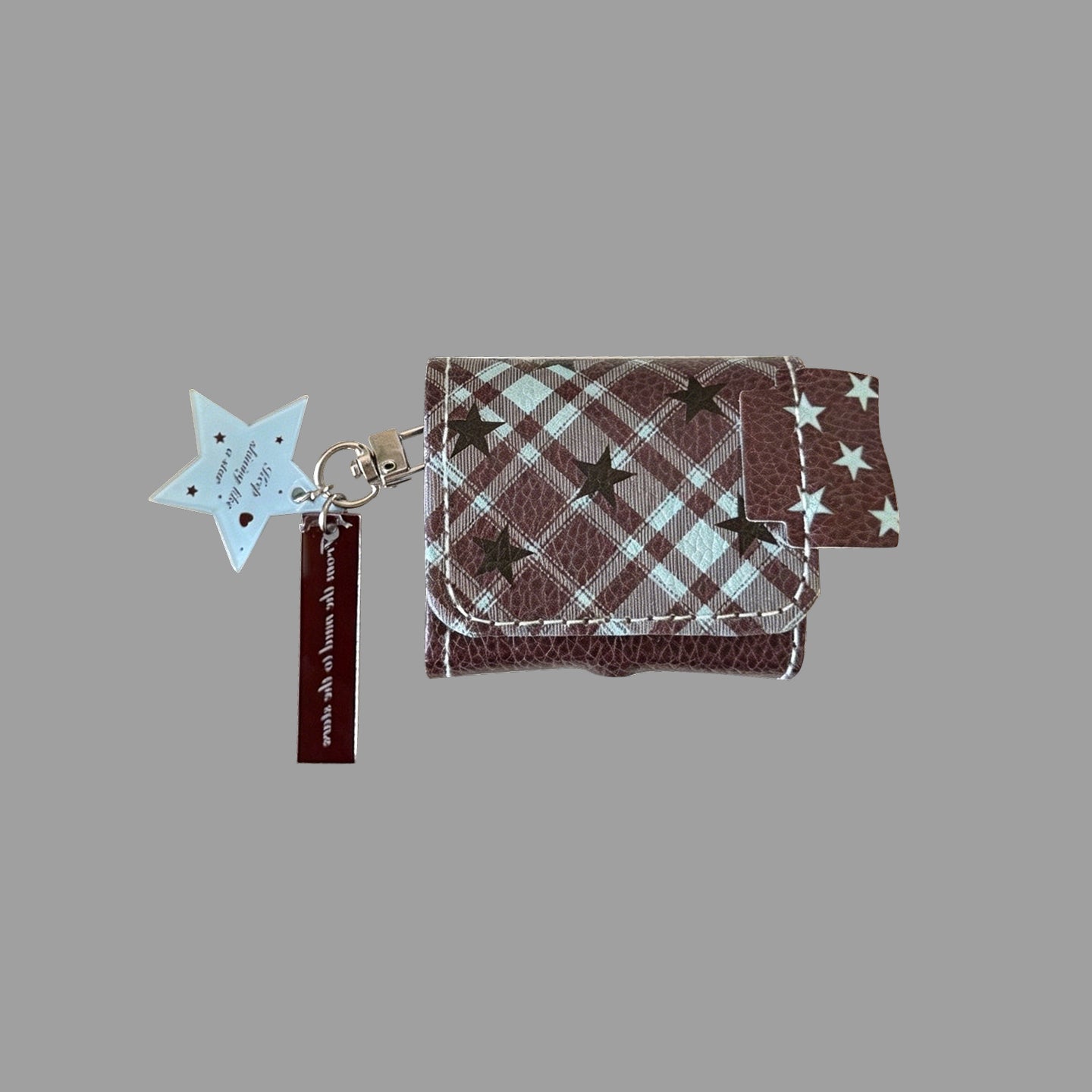 Plaid / Leopard Star Leather AirPods Case