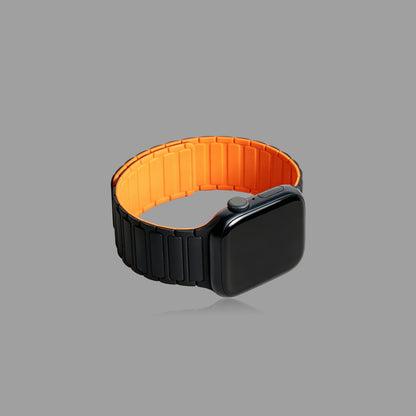 Magnetic Silicone Link Watch Band for Apple Watch, Strong Auto-Attach Sport Strap for iWatch