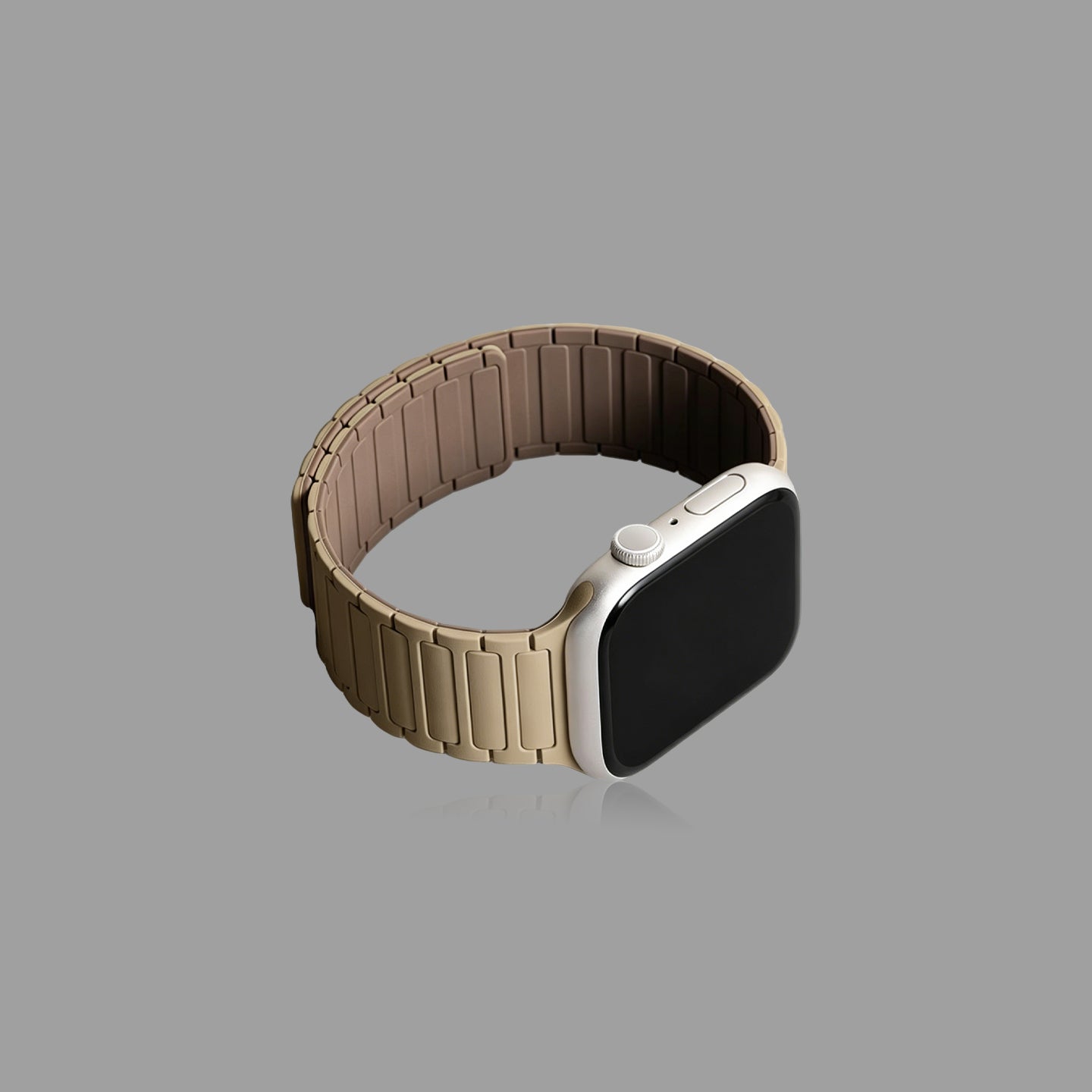 Magnetic Silicone Link Watch Band for Apple Watch, Strong Auto-Attach Sport Strap for iWatch