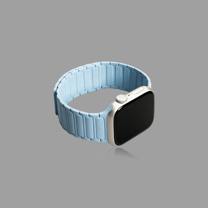 Magnetic Silicone Link Watch Band for Apple Watch, Strong Auto-Attach Sport Strap for iWatch