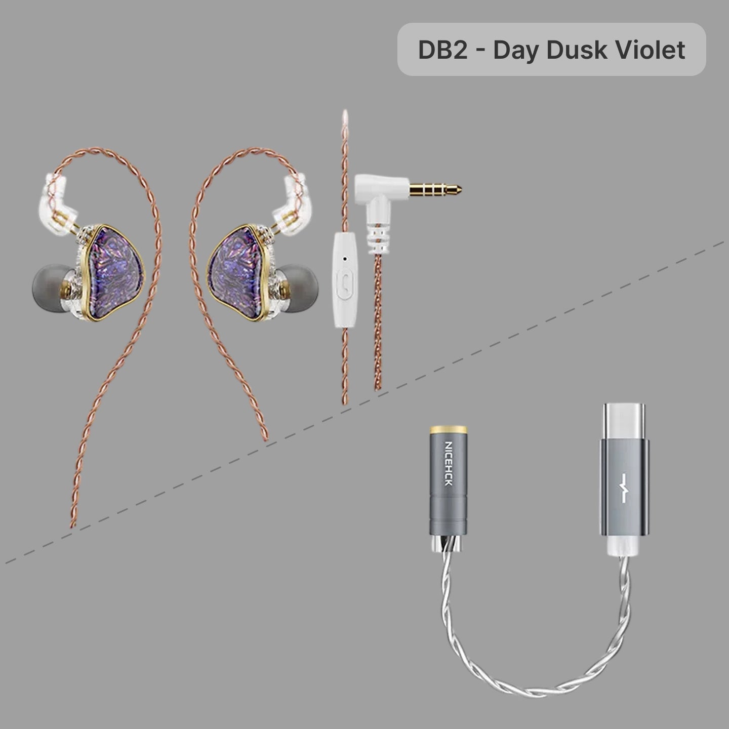 In-Ear Monitor Wired HiFi Earphones, Detachable 0.78mm 2Pin Cable, Optional Mic & Type-C Dongle