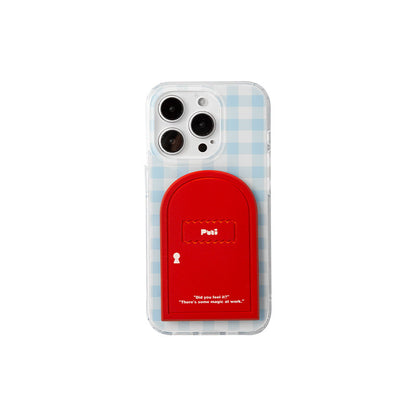 スタンド＆チェーン付きマジックドアミラーiPhoneケース