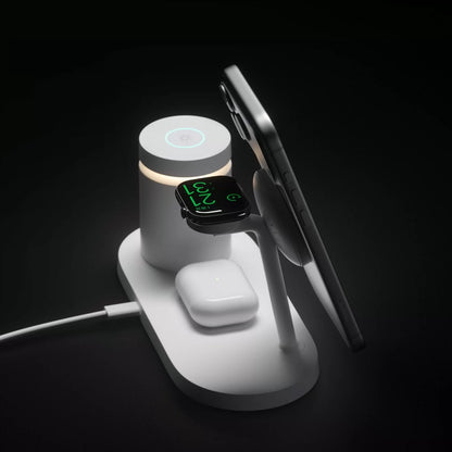 3 in 1 Magnetic Wireless Charging Station with Touch Night Light, MagSafe Charger Stand for iPhone, iWatch & AirPods
