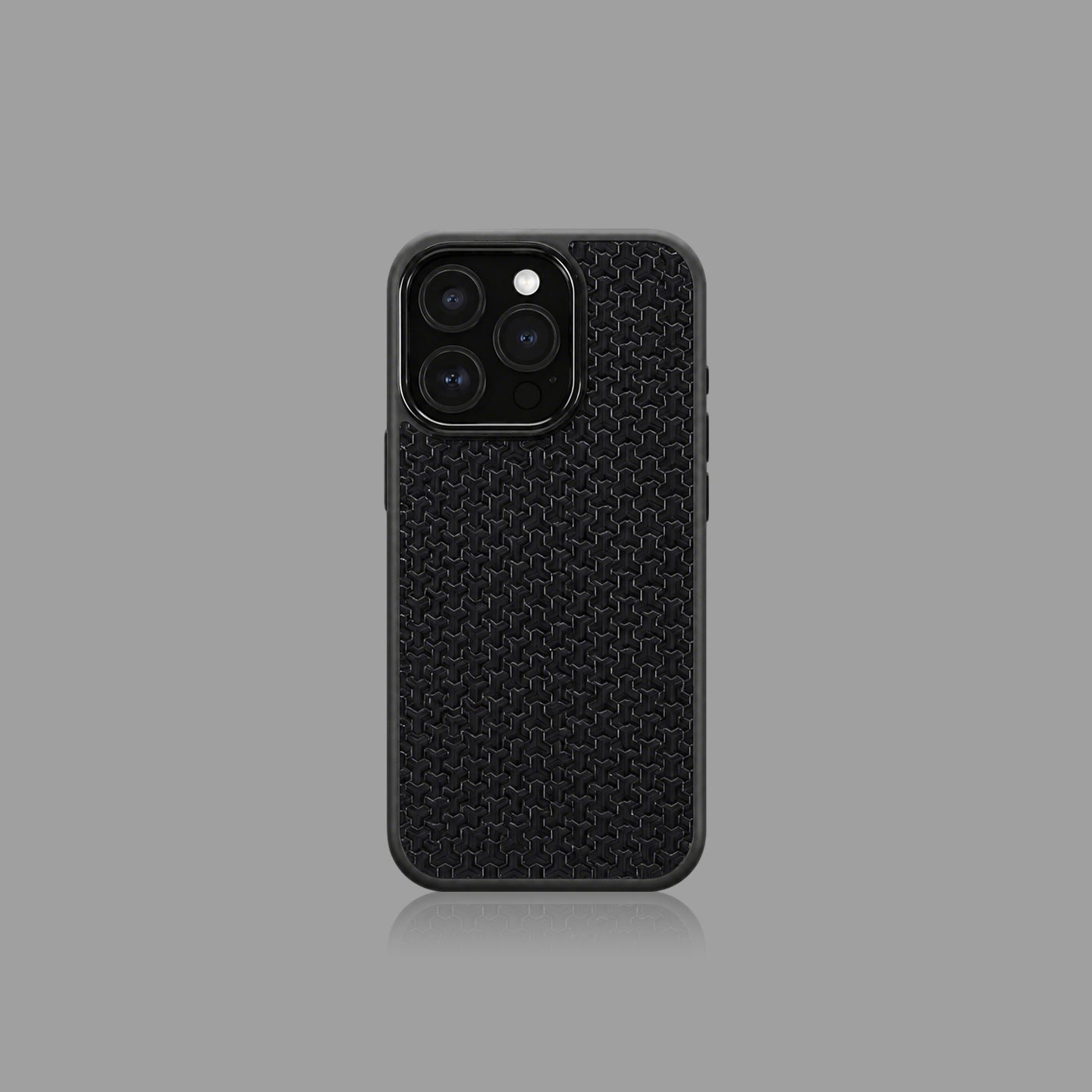 Black Geometric Pattern MagSafe Glass iPhone Case
