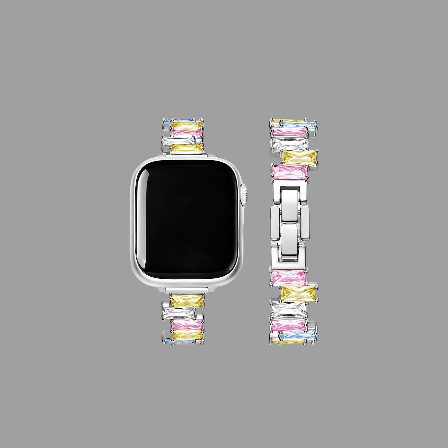 Colorful Rectangle Rhinestone Bracelet Watch Band for Apple Watch