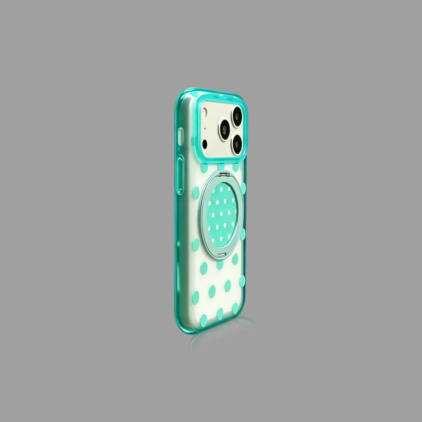 Mint Green Polka Dot iPhone Case with 360° Rotating Stand